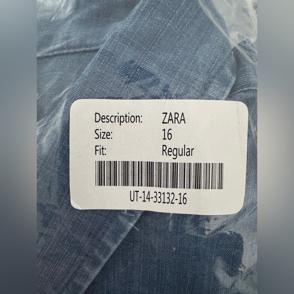 UNTUCKit Zara Blue Chambray Tencel Belted Shirt Dress Long Sleeve NWT Size 16 - Picture 5 of 5